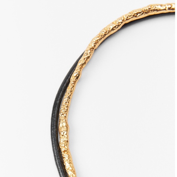 🆕 ZARA Physalis Choker Leather Lariat Necklace - Picture 6 of 11